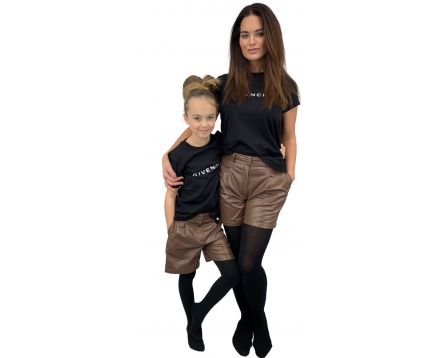 Koženkové kraťasy Máma & Dcera