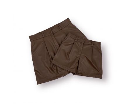 Koženkové kraťasy Máma & Dcera