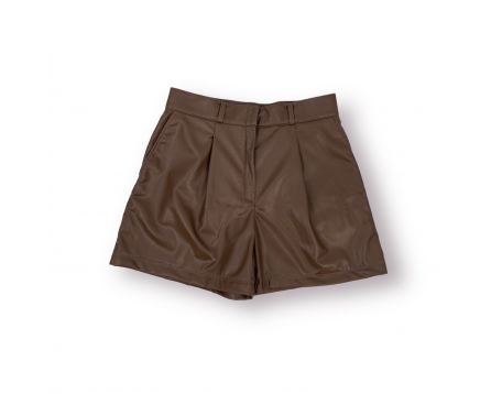 Dívčí koženkové kraťasy