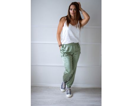 Satén  top " Off white "